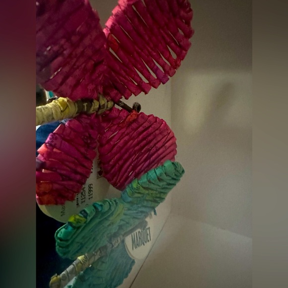 NWT Marquet Fair Trade Artisan Upcycled Butterfly Butterflies Ornament Set OOAK - Picture 6 of 8